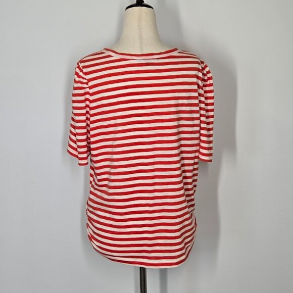 LAUREN RALPH LAUREN striped tie front t-shirt  Sz L - Picture 6 of 9